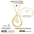 Freshwater Pearl Openwork Gold-Tone Stainless Steel Necklace with a openwork design profile