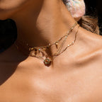 Rhinestone Circle Bead Necklace Accessories for Women Collarbone Chain Non-Fading Stainless Steel Jewelry