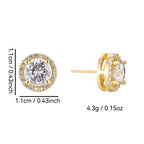 E0748 French Style Exquisite Simple Geometric Round Design Earrings for Women Gold-Plated Versatile Zircon Earrings