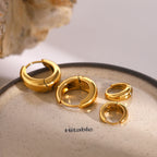 Stainless Steel Hoop Earrings Studs18k Gold Earrings Color Retention Jewelry