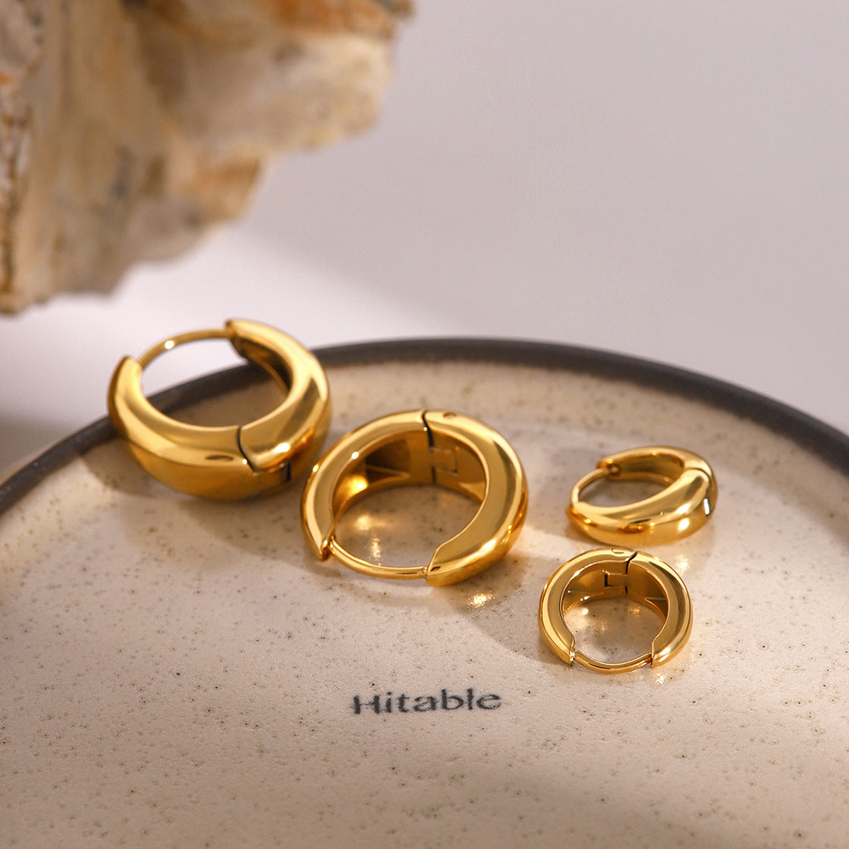 Stainless Steel Hoop Earrings Studs18k Gold Earrings Color Retention Jewelry