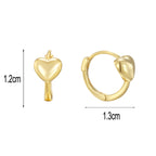 SE0330 S925Old Money Heart-shaped Earrings Minimalist Trendy Smooth Earrings Hoop Earrings