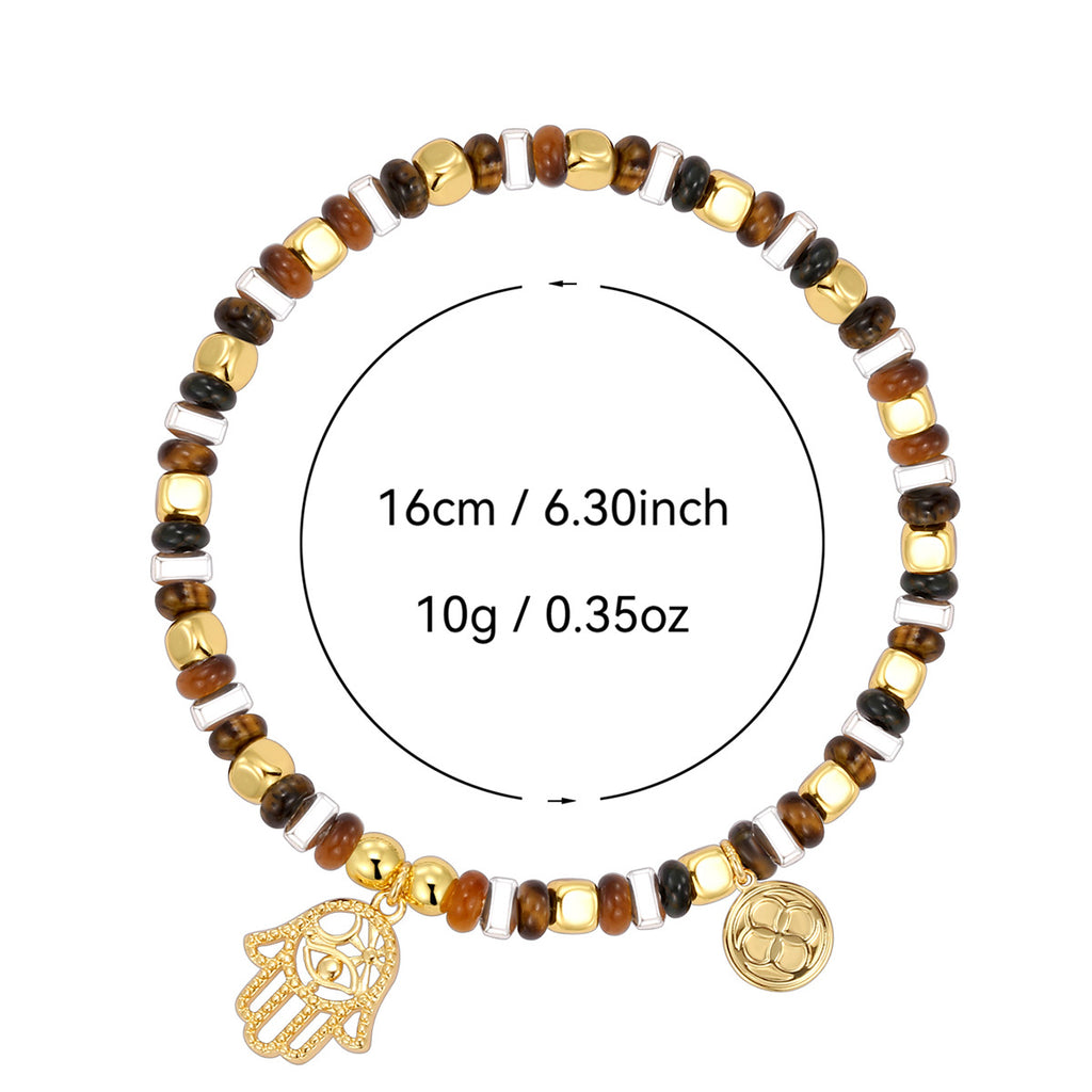 B0324 Fashion Natural Tiger Eye Stone Beaded Natural Stone Bracelet
