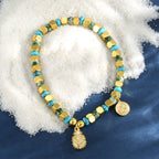 B0304 Bohemian Casual Pineapple Zircon Bracelet Vintage Vacation Turquoise Beaded