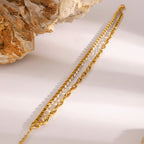 2H Stainless Steel Full Diamond Bracelet Multi-layer Bracelet Chain Jewelry