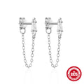 925 Silver Pearl inlaid cubic zirconia Pendant Tassel Earrings — fashion jewelry image 11 — jewelry finish and design detail