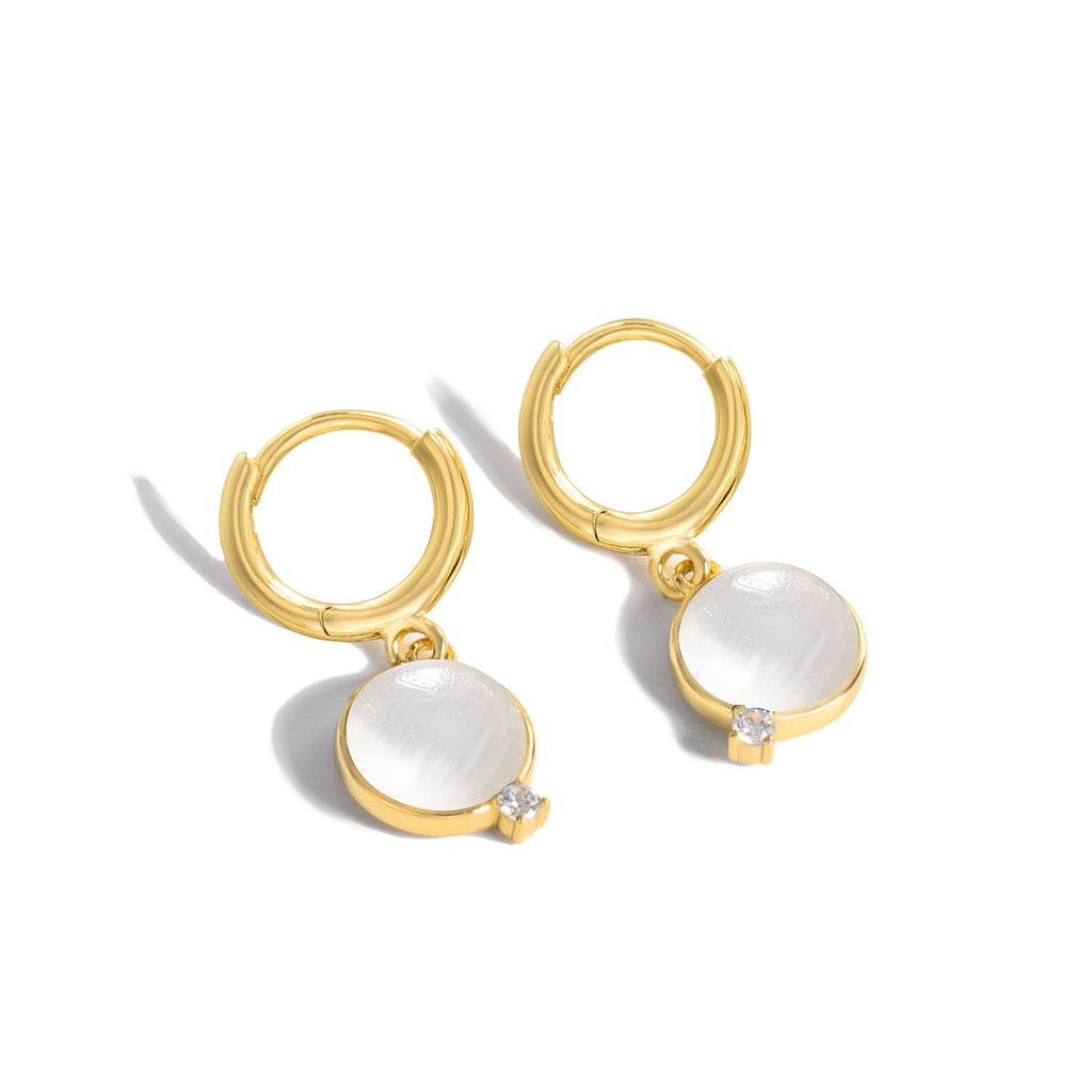 E0027 Fashion Geometric Natural Stone Earrings Round Earrings Earrings Ear Jewelry Female