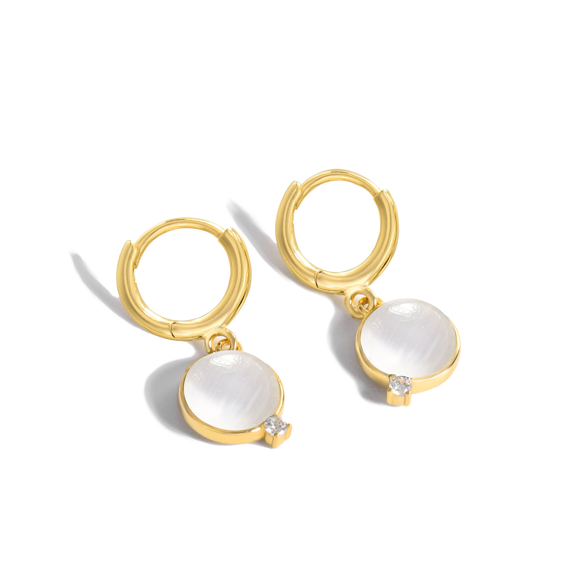 E0027 Fashion Geometric Natural Stone Earrings Round Earrings Earrings Ear Jewelry Female