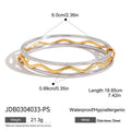 Cubic Zirconia Stainless Steel Bangle Bracelet in Gold-Plated — Everyday Classic — product styling — jewelry finish and design detail