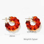 Heart-shaped Earrings Studs Non-fading Ear Jewelry Stainless Steel Accessories for Women