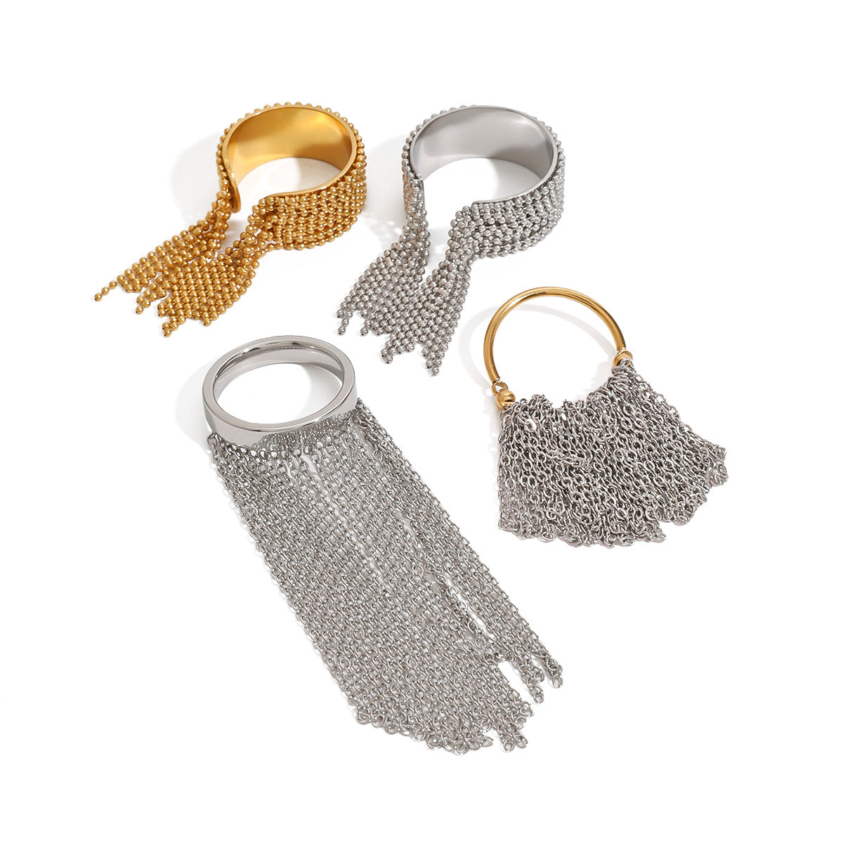 Stainless Steel Tassel Ring18k Goldware rings