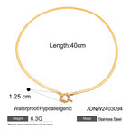 2H Trendy Retro Necklace for Women Simple Minimalist Style Multi-layer Chain Collarbone18k Gold Necklace