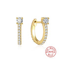 Two-Tone Wave Crystal 925 Sterling Silver Hoop Earrings — wearable scale detail — jewelry finish and design detail