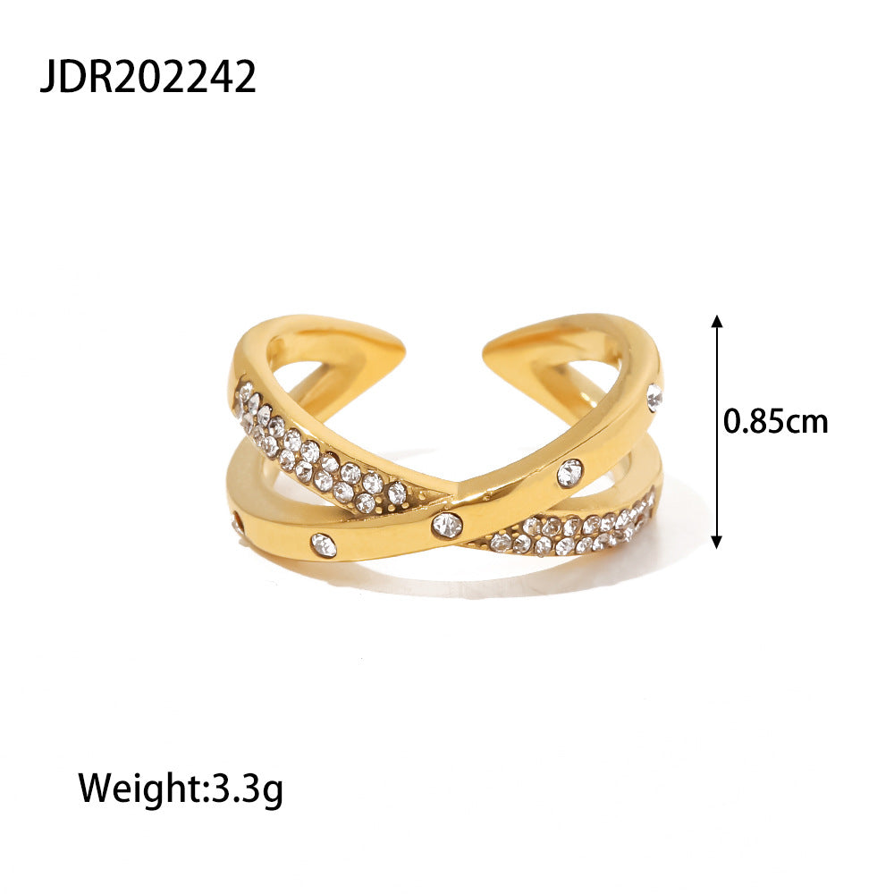 Stainless Steel Finger Bracelet Ring for Women Design rings Ornament