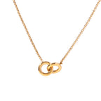 Interlocking Pendant Necklace Girlfriend Gift Design Versatile Gold-Plated Trendy Collarbone Chain