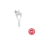 Moon Star 925 Sterling Silver Silver Pendant Stud Earrings 6mm Zircon Twist — jewelry product photo 33 — jewelry finish and design detail