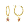Gold-Plated Cubic Zirconia Star Earrings — side profile