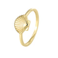 Gold-Plated Brass Shell Ring with gold-tone brass construction