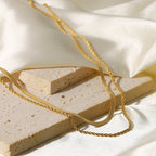 Classic Simple Necklace Jewelry18K Gold-Plated Blade Chain Flat Snake Chain Braided Chain Double-Layer Necklace Jewelry for Women