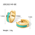 18K Gold-Plated Enamel Drop Geometric Hoop Earrings — jewelry construction