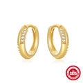 Minimalist Hoop 925 Sterling Silver Earrings — side profile — alternate angle 2 — jewelry finish and design detail