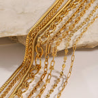 2H Stainless Steel gold Necklace Cuban Clavicle Chain Jewelry necklace