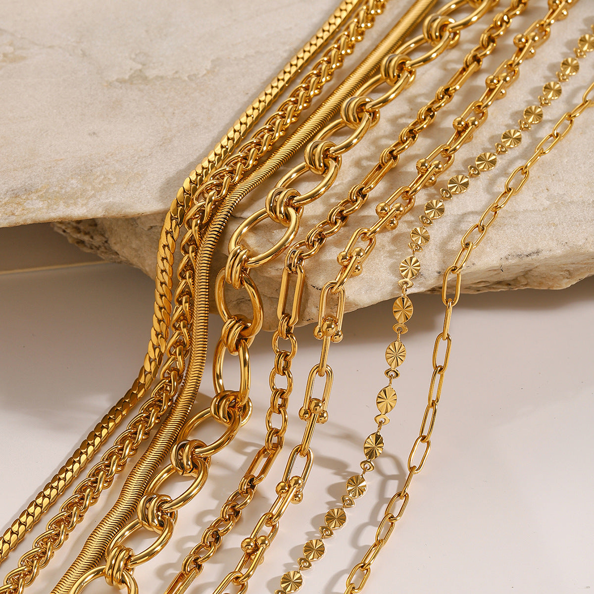 2H Stainless Steel gold Necklace Cuban Clavicle Chain Jewelry necklace