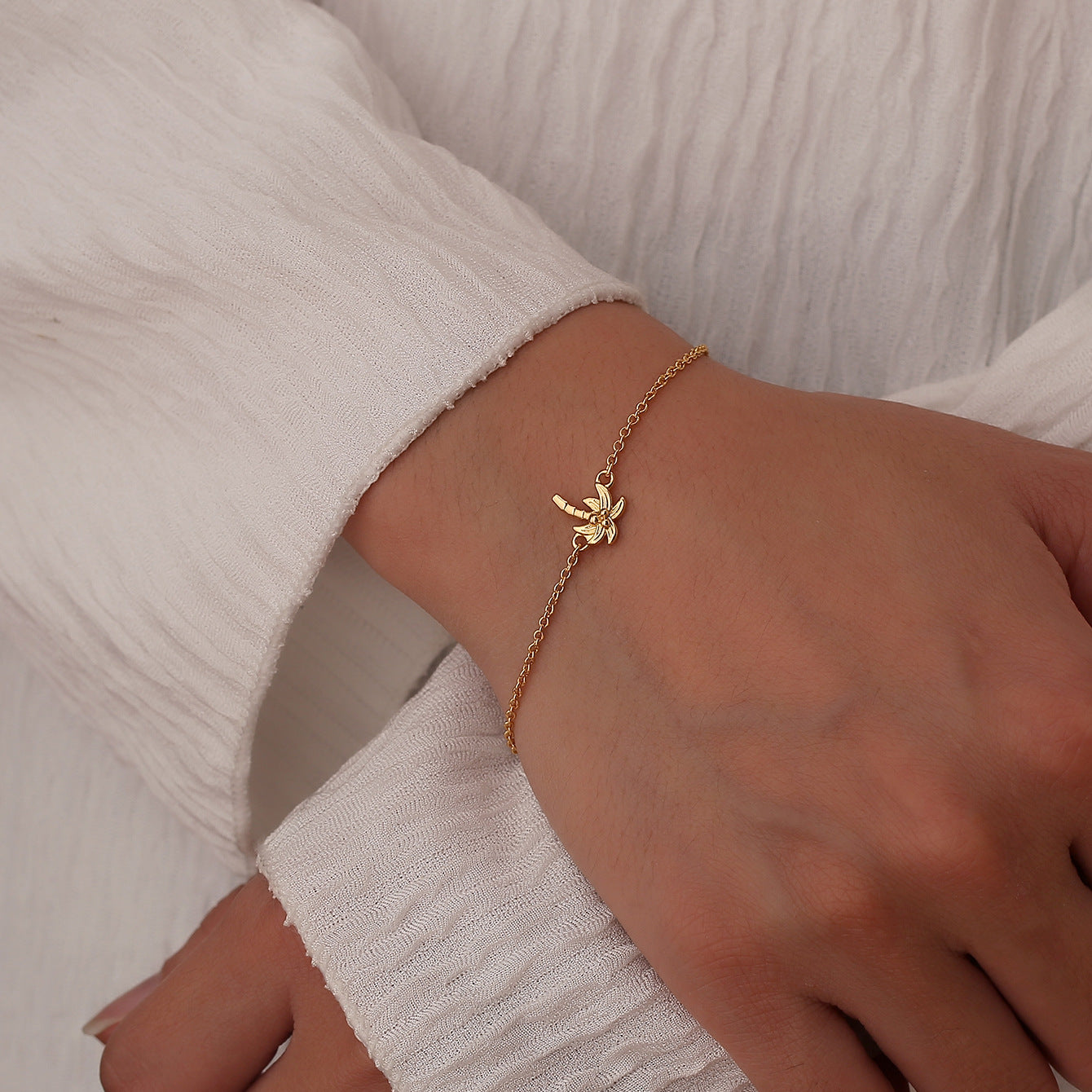 CYB0358 S925Copper plating14k Golden Beach Coconut Tree Bracelet Fashion Jewelry