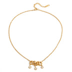 2H18K Gold Stainless Steel Rhinestone Necklace Accessories Women's Non-Fading Necklace
