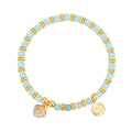 14K Gold-Plated Brass Shell Beaded CZ Bracelet with a beaded design profile — jewelry finish and design detail