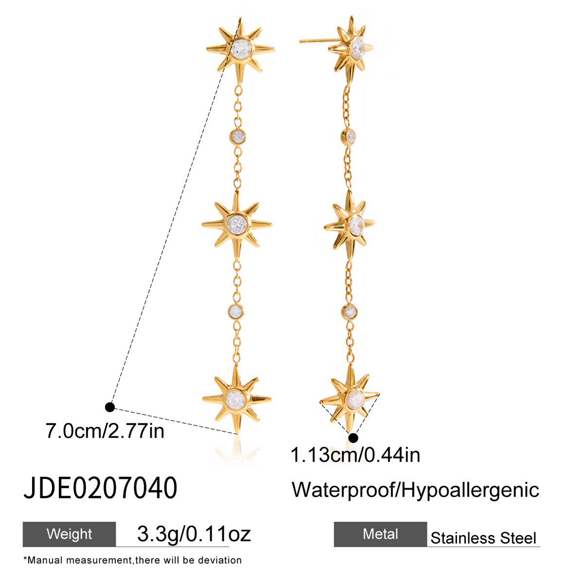 Stainless Steel Butterfly Tassel Earrings Earrings Jewelry Women's Non-Fading