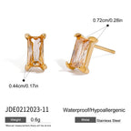 Zircon Earrings Ear Clips Non-Fading Stud Earrings Stainless Steel Jewelry for Women