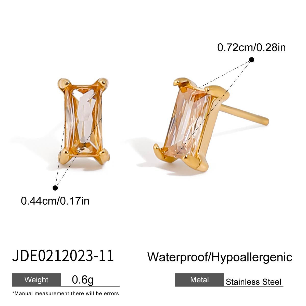 Zircon Earrings Ear Clips Non-Fading Stud Earrings Stainless Steel Jewelry for Women