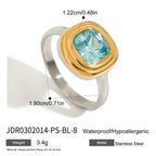 Golden Bean Pearl Necklace Jewelry Stainless Steel Natural Stone Ring