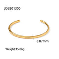 18K Gold-Plated Stainless Steel Cuff Bracelet with Open Profile Detail — jewelry construction