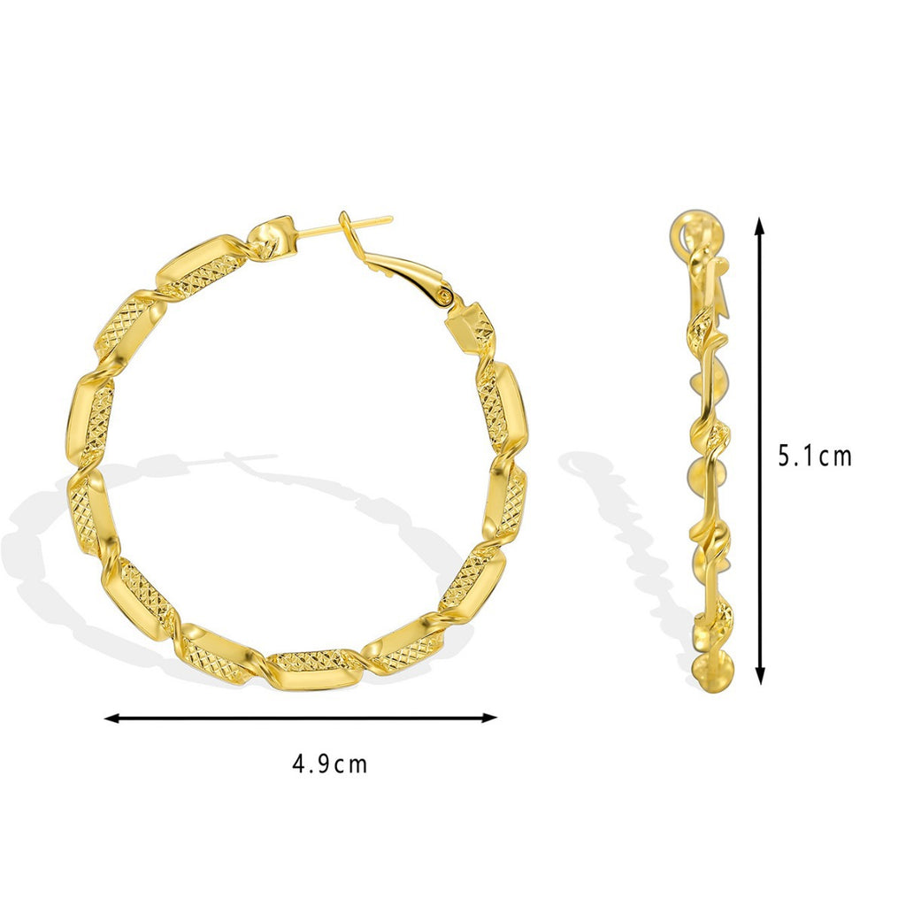 E0570 Modern Minimalist Design Earrings for Women, Copper Gold-Plated, Cool Style Ear Jewelry