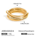 Layered Gold-Plated Stainless Steel Stacking Ring — alternate product view — jewelry finish and design detail