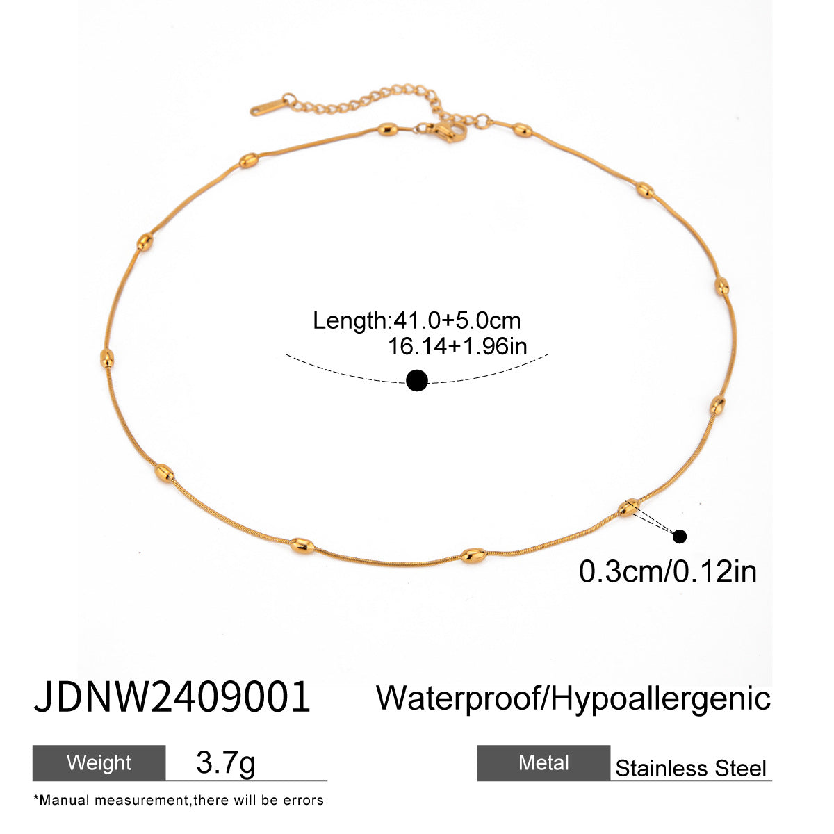 Simple Stainless Steel Necklace 18K Golden Beach Ocean Pendant Non-Fading Jewelry