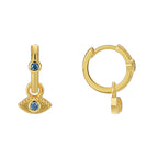 E0607 Trendy Fashion Design Cyberpunk Earrings Simple Hoop Inlaid with Zircon Demon Eye Earrings