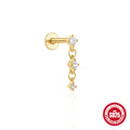 Sterling Silver Diamond Tassel Threaded Ear Bone Stud Earrings — collection product image 06