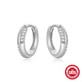 Minimalist Hoop 925 Sterling Silver Earrings — earring silhouette — alternate angle 2 — jewelry finish and design detail