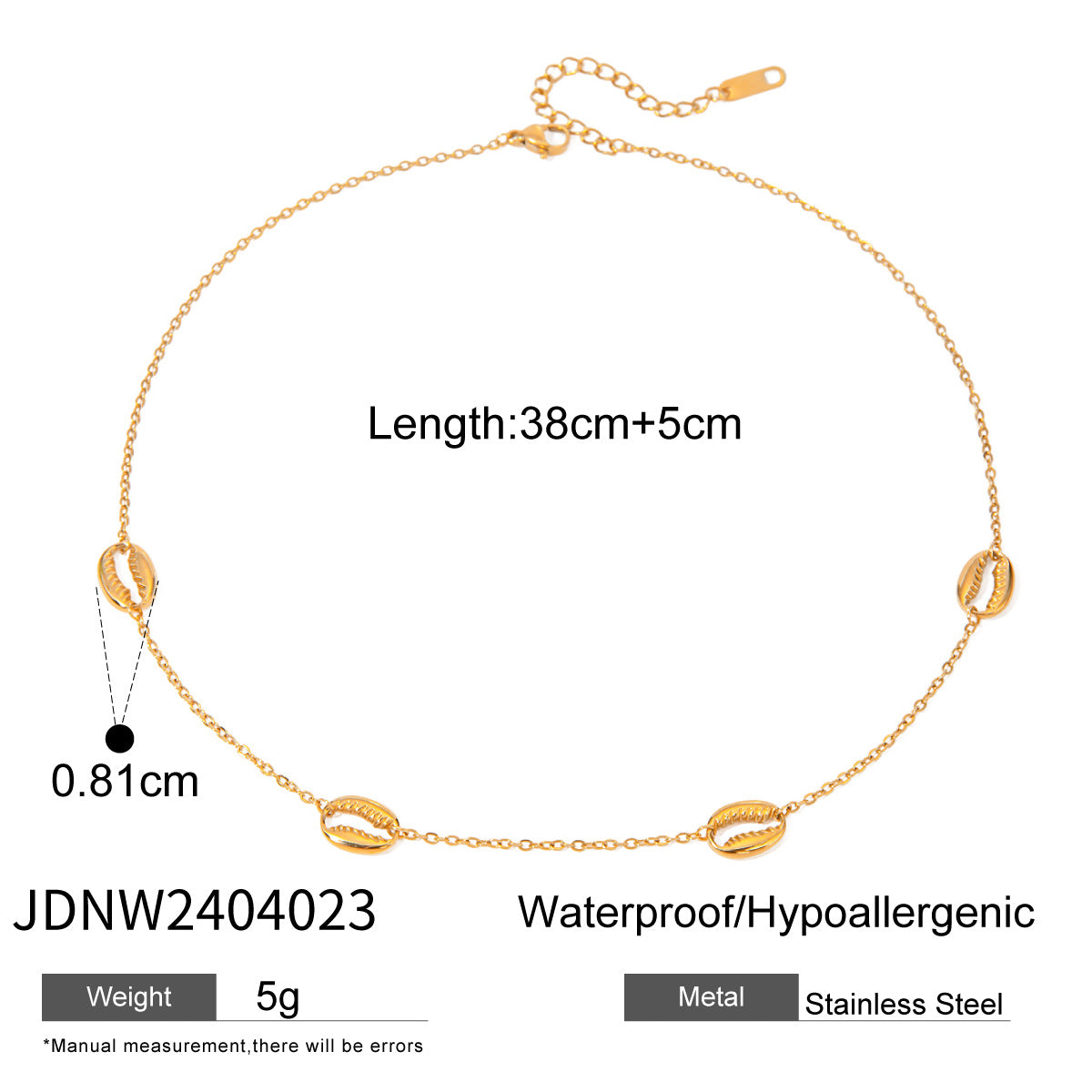 Starfish Necklace Collarbone Chain Stainless Steel Jewelry Non-Fading