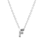 Sterling Silver 26 Letter Pendant Necklace Polished Collarbone Chain