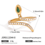 Original Green Zirconia Ring Non-Fading Jewelry Stainless Steel Bracelet Accessories