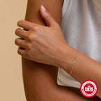 S925 Sterling Silver Bead Chain Zircon Bracelet for Women