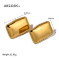 18K Gold-Plated Rectangular Stud Earrings — product close-up
