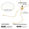 Gold-Tone Stainless Steel Lariat Necklace with Cross Detail styled for independent jewelry boutiques