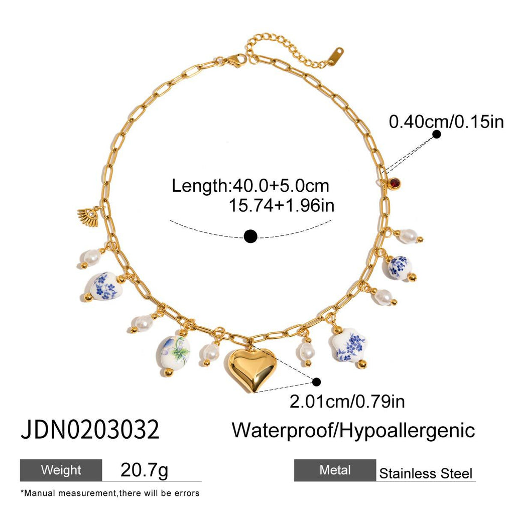 Shell Necklace Beach Vacation Collarbone Chain Stainless Steel Jewelry