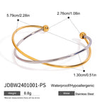 2H Stainless Steel Cross Bracelet Non-Fading Jewelry Bangle