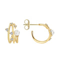 Gold-Plated Brass Geometric Pearl Stud Earrings styled for independent jewelry boutiques